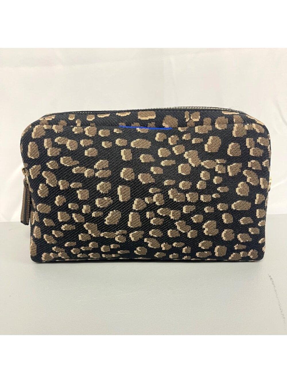 Rothys Universal Pouch Cocoa Spot Large Vanity Makeup Bag Black Brown Spots